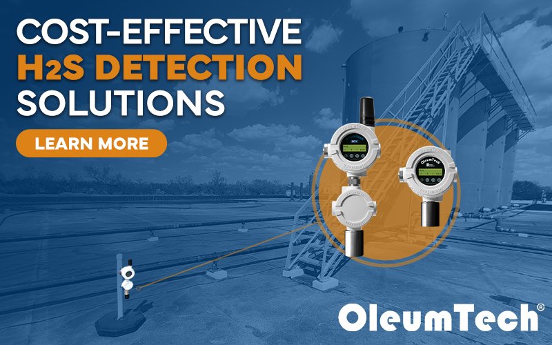 H2S Gas Detection Easily Integrated into Existing OleumTech OTC Network